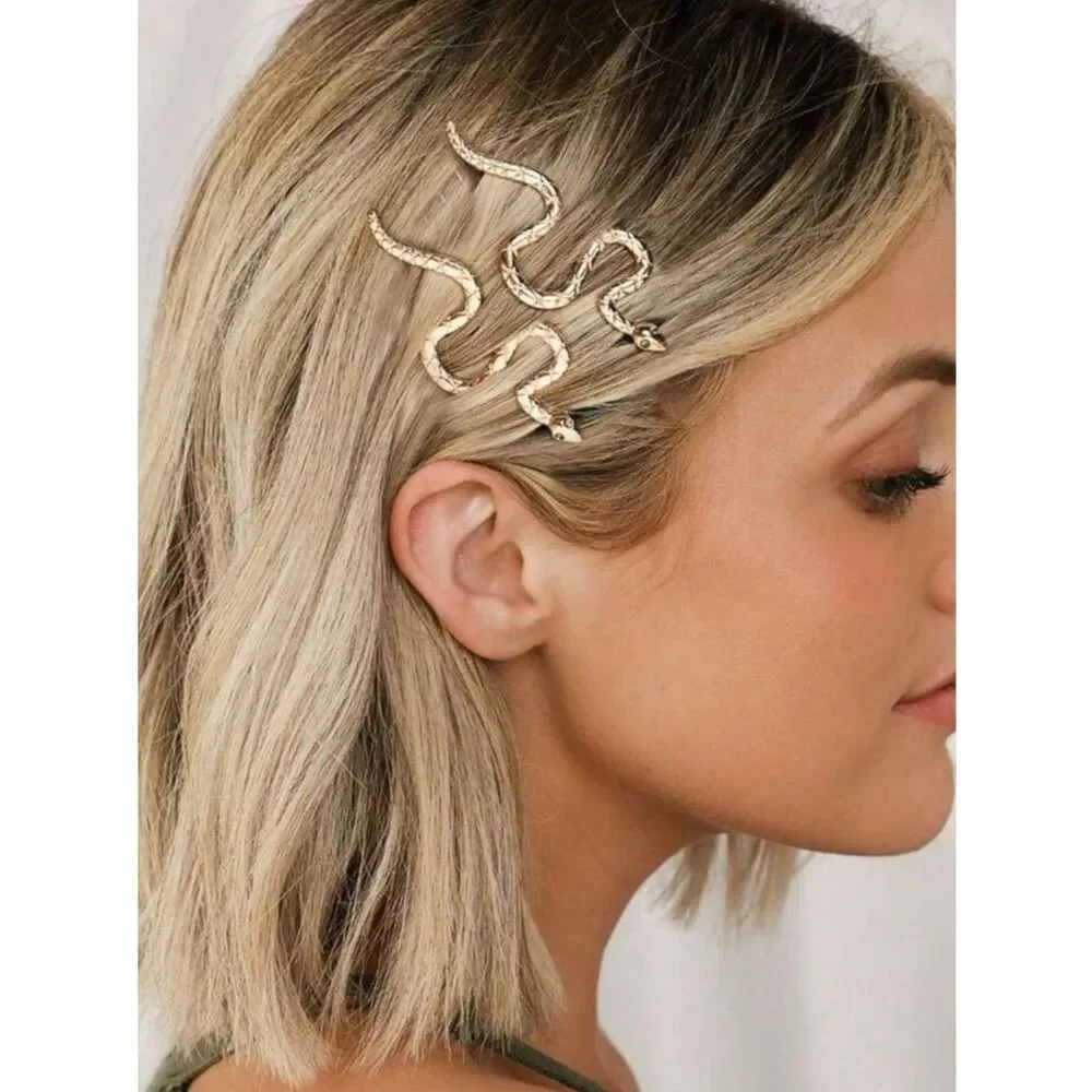 Gold Snake Hair Clips A1741